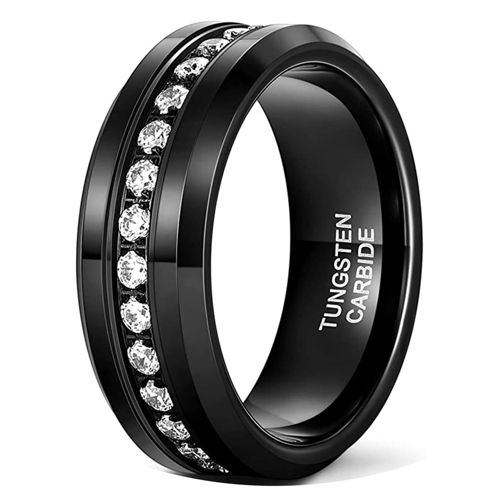 Anillo de Boda Hombre 8 mm, Anillos Tungsteno Personalizado Talla 14 a 30