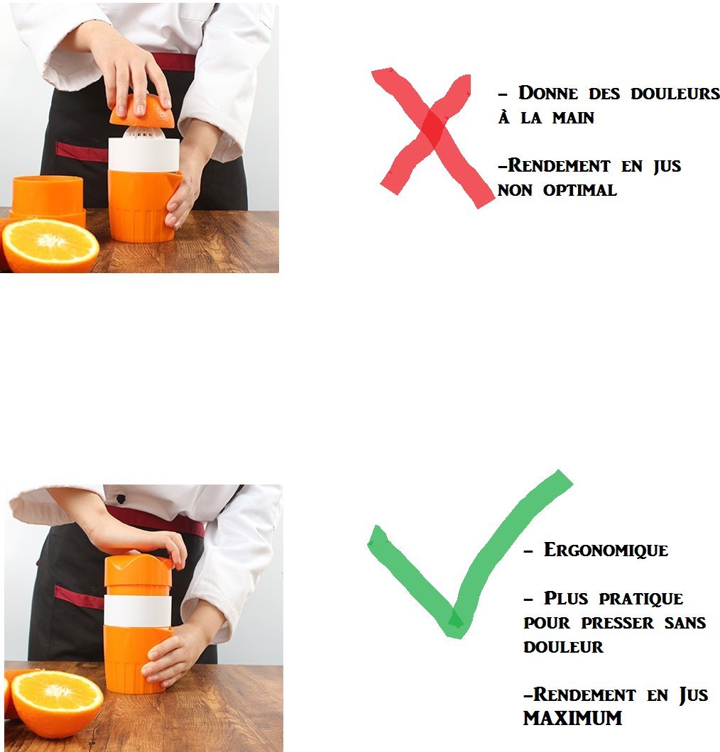 My-Gastro handmatige citruspers sinaasappelpers liter sinaasappelpers citroenen sap sapcentrifuge met houder