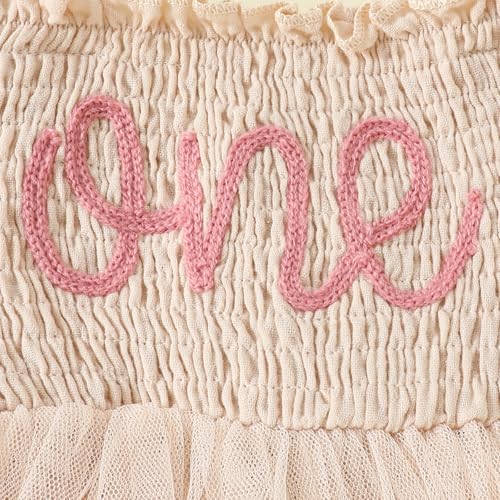 Baby Girl 1st Birthday Clothes One Year Old Ruffled Tulle Romper Dress Long Sleeve Bodysuit Cake Smash Outfit4