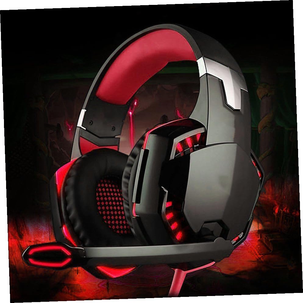 Auriculares led para pc profundos graves Housoutil con cancelacion de ruido y microfono 4