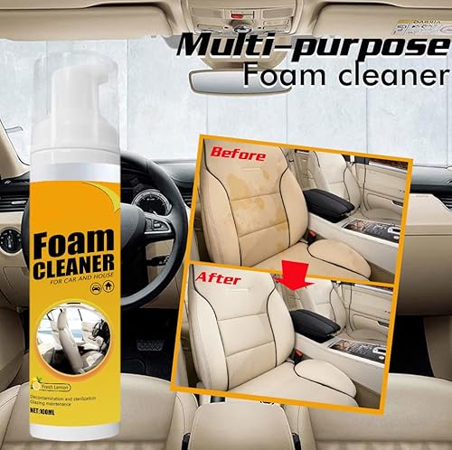 Aqisi 2Pcs Multipurpose Foam Cleaner Spray,All-Purpose Household Cleaners For Car And Kitchen, Leather Decontamination,Suitable For Car House And Kitchen (100Ml) #TOP4