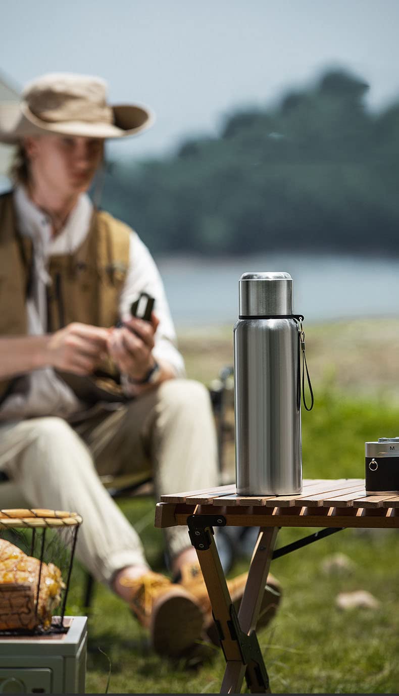 Intelligente Thermoskanne mit großem Fassungsvermögen, Edelstahl-Wasserbecher für Herren, Autobecher, tragbarer Wasserkocher, Kaffeetasse im Freien, schwarz Smart, 1500 ml