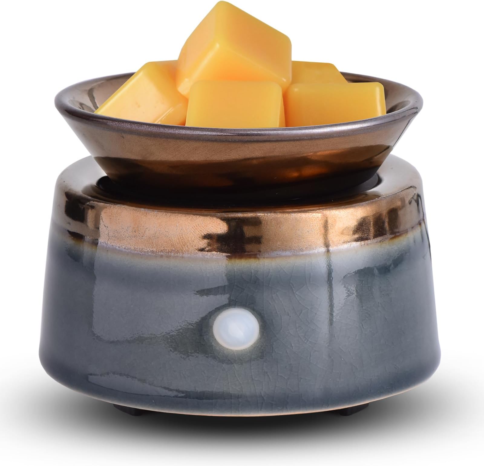 Kobodon Ceramic Candle Wax Warmer - 2-in-1 Fragrance Melter for Scents, Oils, and Wax Melts - Aromatherapy Gift for Home, Office, Spa (Blue Grey-02)