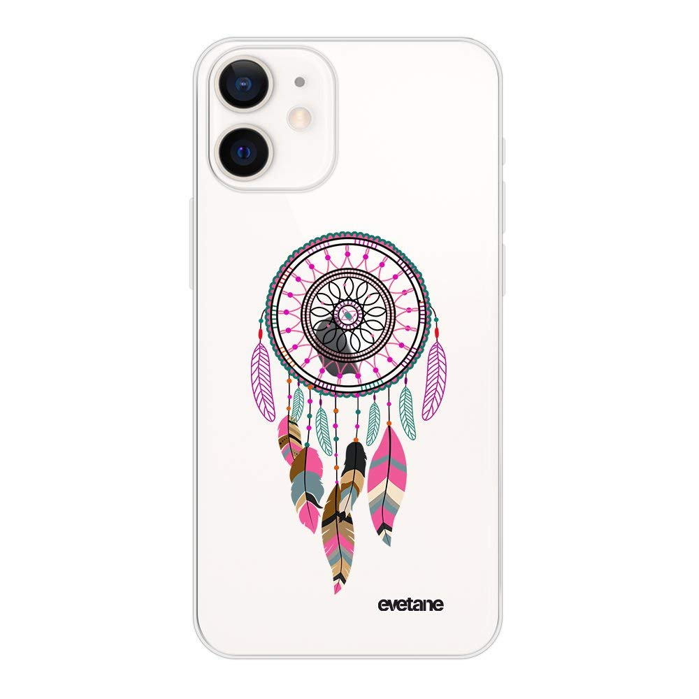 Evetane Case for 5.4-Inch iPhone 12 Mini Dream Catcher Design Fuchsia Pink, Attrape Rêve Rose Fushia