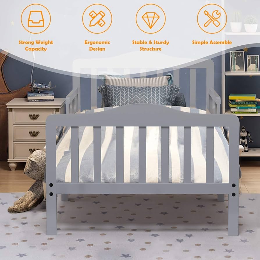 HONEY JOY Twin Bed Frames For Kids, Toddler Wooden Twin Bed Platform W/Headboard & Slat Base, No Box Spring Needed, Children Bedroom Furniture For Boys Girls, Fits Standard Twin Mattress, Strawberry