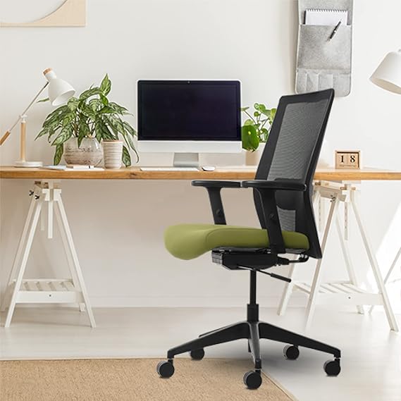Wipro Furniture Adapt Fabric Ergonomic Office Chair (Olive Green