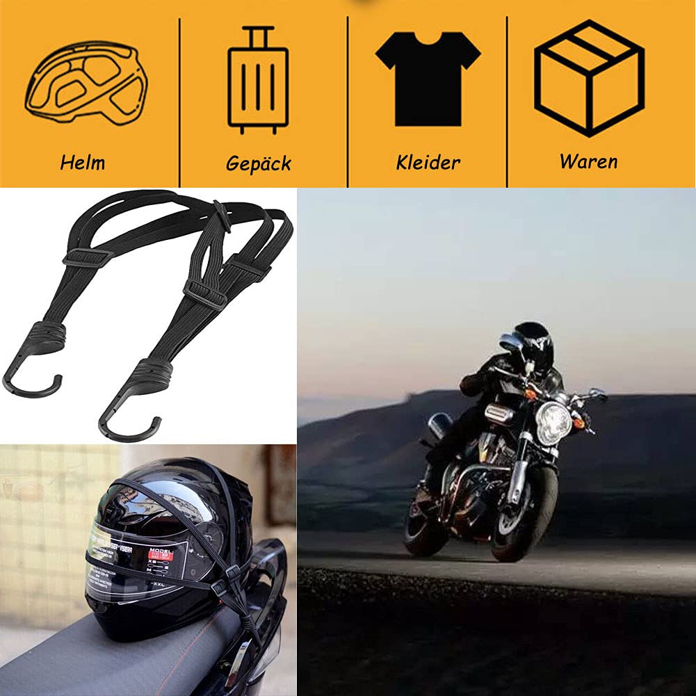 Bagagespanner voor fiets, expander met haak, spanbanden met haken, verstelbare fietsgordels, fietsslot, elastische fietsriem, bungee helmriemen voor motorfietsen MTB/2 stuks