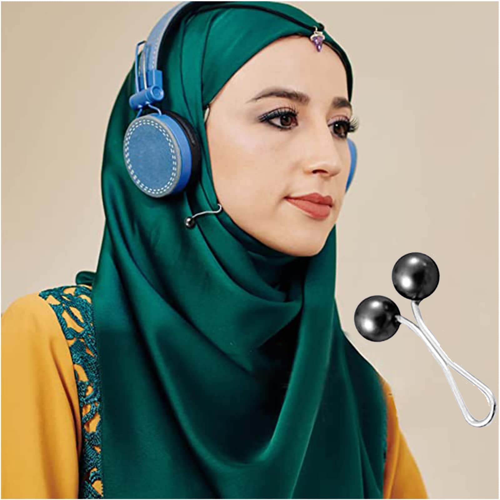 CLIP DI SICUREZZA PER HIJAB CON DIAMANTE NERO - Spille Moda Musulmana Snag Free (12 Pezzi) - Foto 3