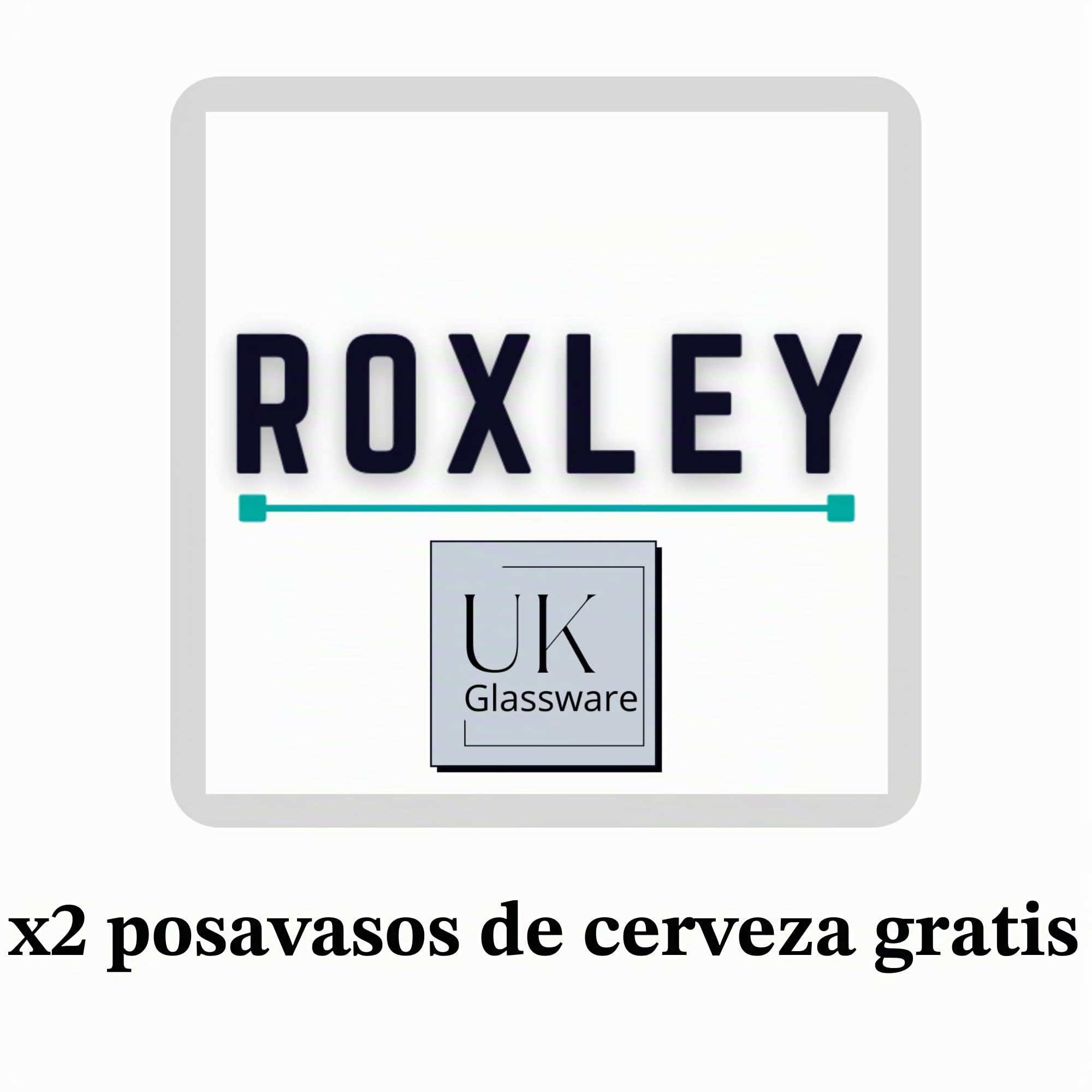 Roxley Mahou Pint Lager - Vasos de cerveza (2 vasos de 56 cl), también viene con alfombrillas de cerveza de marca