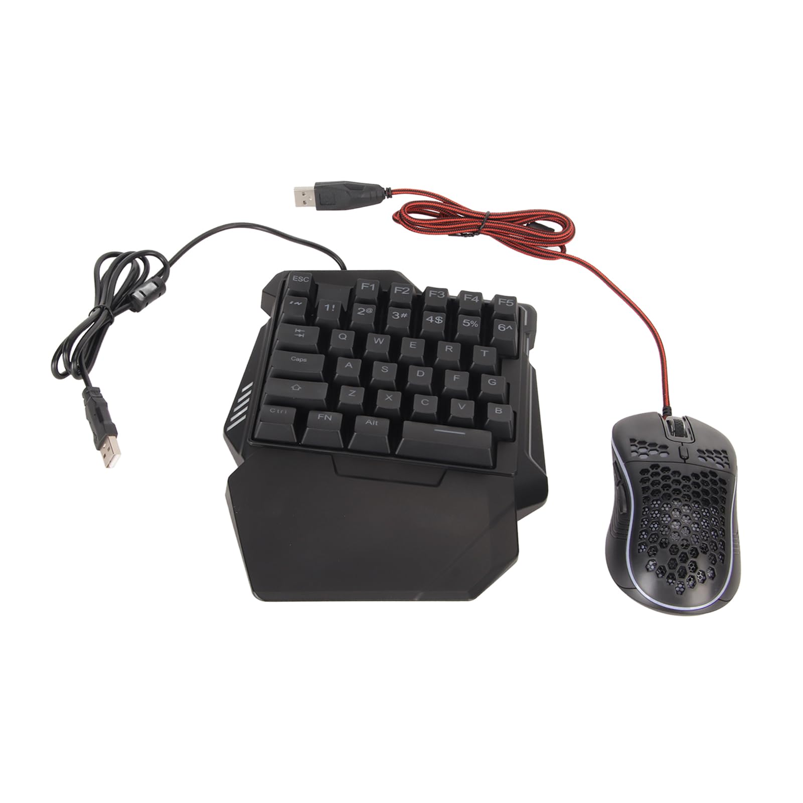 Kit de Conversion de Clavier et Souris, Clavier et Souris de Jeu Filaires à Demi-Main avec Fonction Turbo, Clavier Mécanique avec Repose-Poignet pour PS pour pour Switch