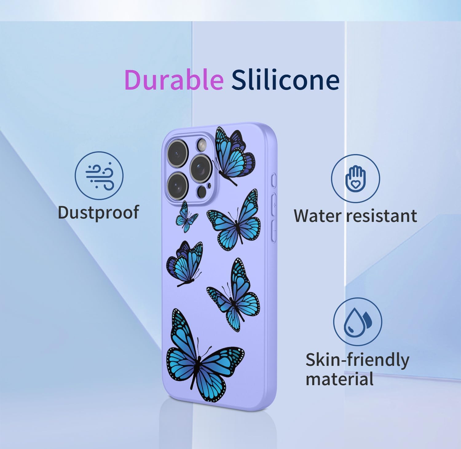 Phone Case for OnePlus 13 Case, 1+13 Case, Shockproof Flexible Bumper TPU Soft Case Butterfly Pattern Phone Cover for OnePlus 13 Purple Butterfly - Image 3