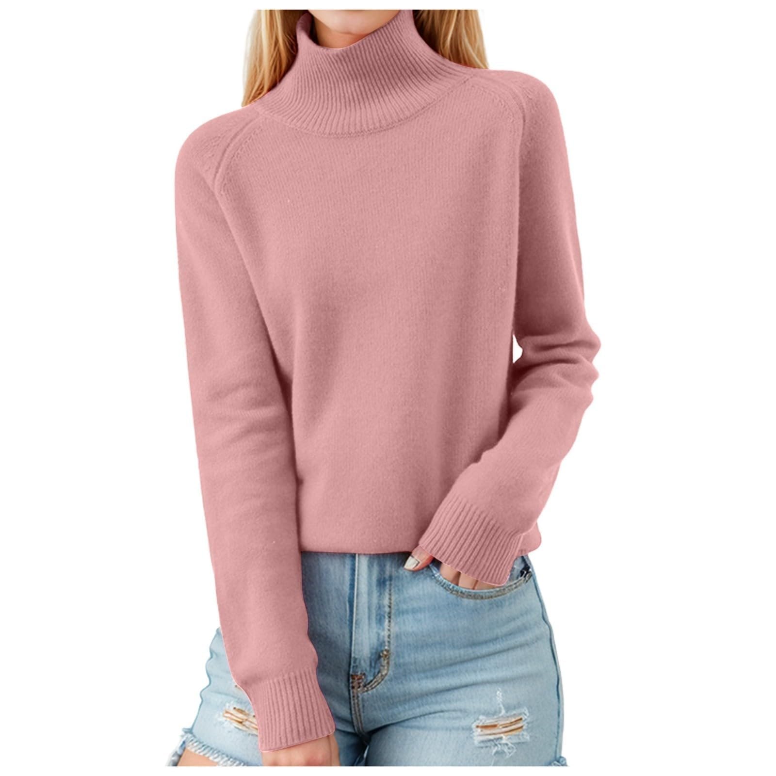 Cashmere Sweaters for Women Mock Neck Tops Soft Long Sleeve Undershirts Lightweight Comfy Turtleneck Pullover Sweater