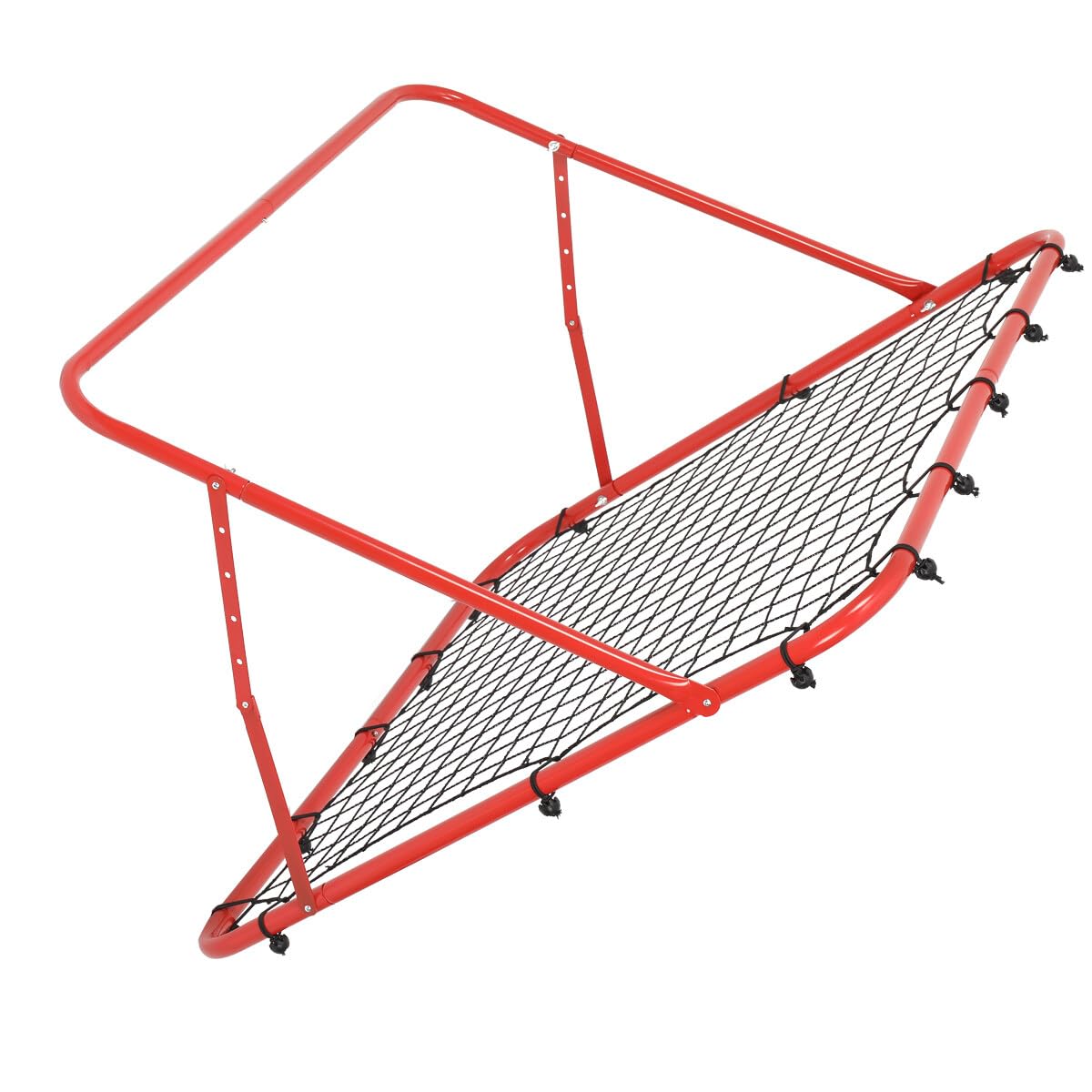 Fußball-Übungshüpfnetz Fußball Rebound Netz Rebounder Kinder und Jugendliche Solo Rebound Kick Trainer für Fußball Training 100x100cm,Rot