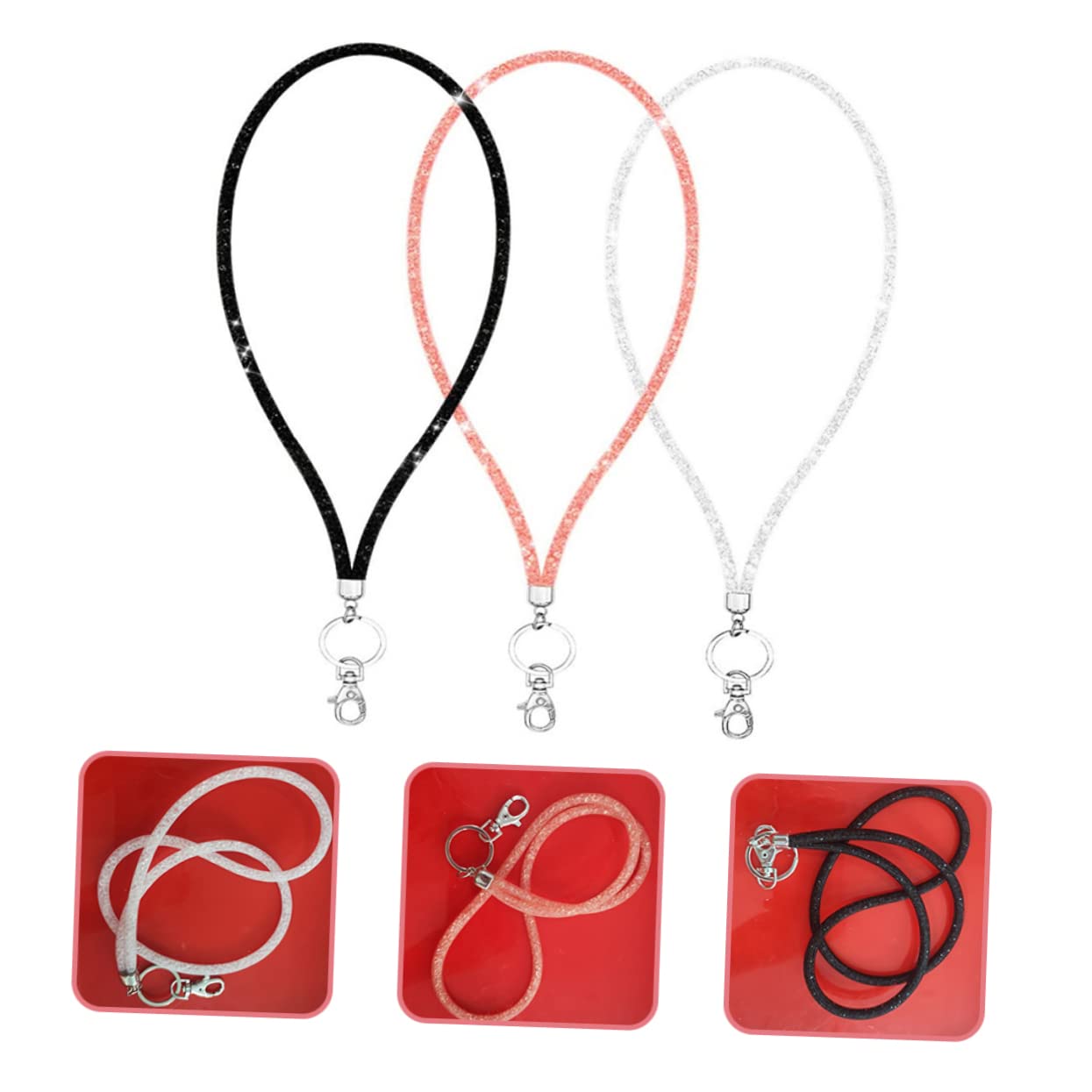 COLLBATH 3sets Handy Lanyard Strass Hals Lanyard Für Frauen Hängen Seil 3 Stücke * 3