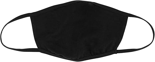 Bella Canvas Máscara cosida de 2 capas, color negro, Negro -