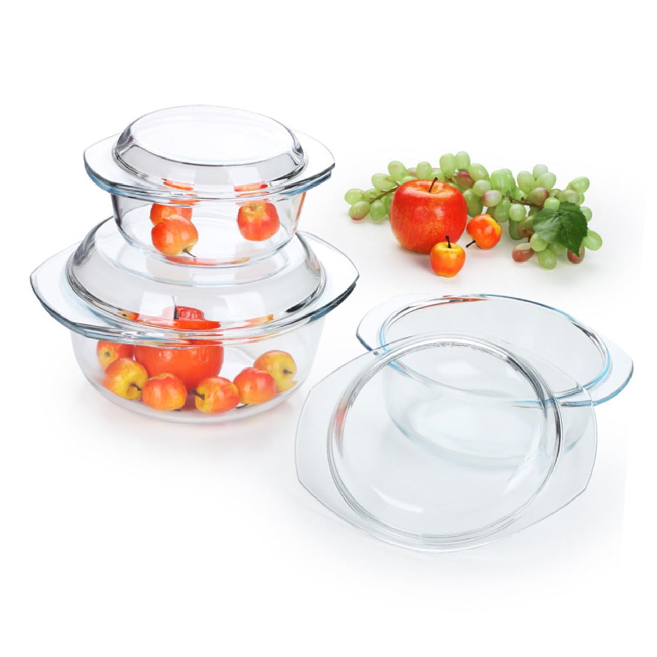 Hohopeti Hitzebeständige Glas schüssel mit Deckel Mikrowellengeeignet Ofenfeste Suppenschale aus Temperglas Bruchsicher Spülmaschinenfest Vielseitig für Kochen und Aufbewahrung