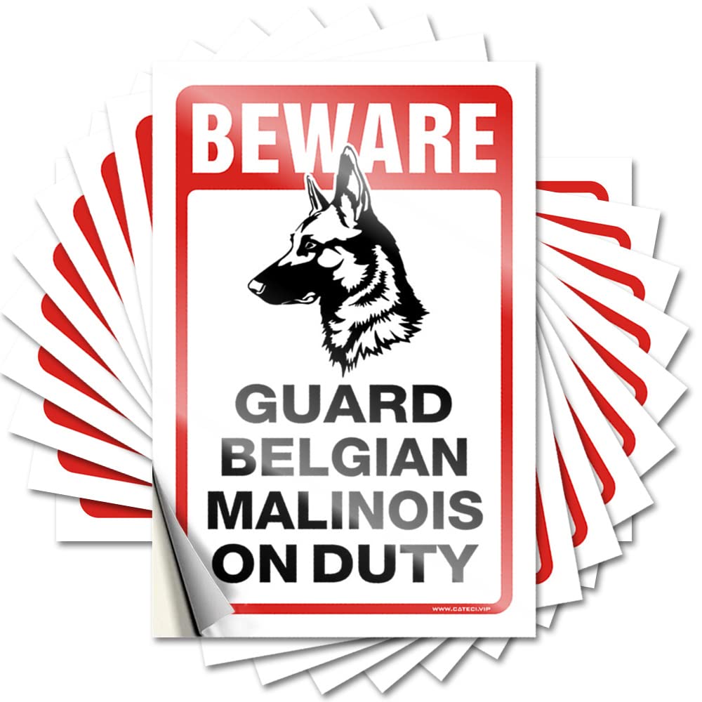 Saying Western Bathroom Outdoor Bar Accessories Decor Waterproof - Beware! Guard Belgian Malinois On Duty Tumbler Self Adhesive Decal for Silicone Use(6X9CM)