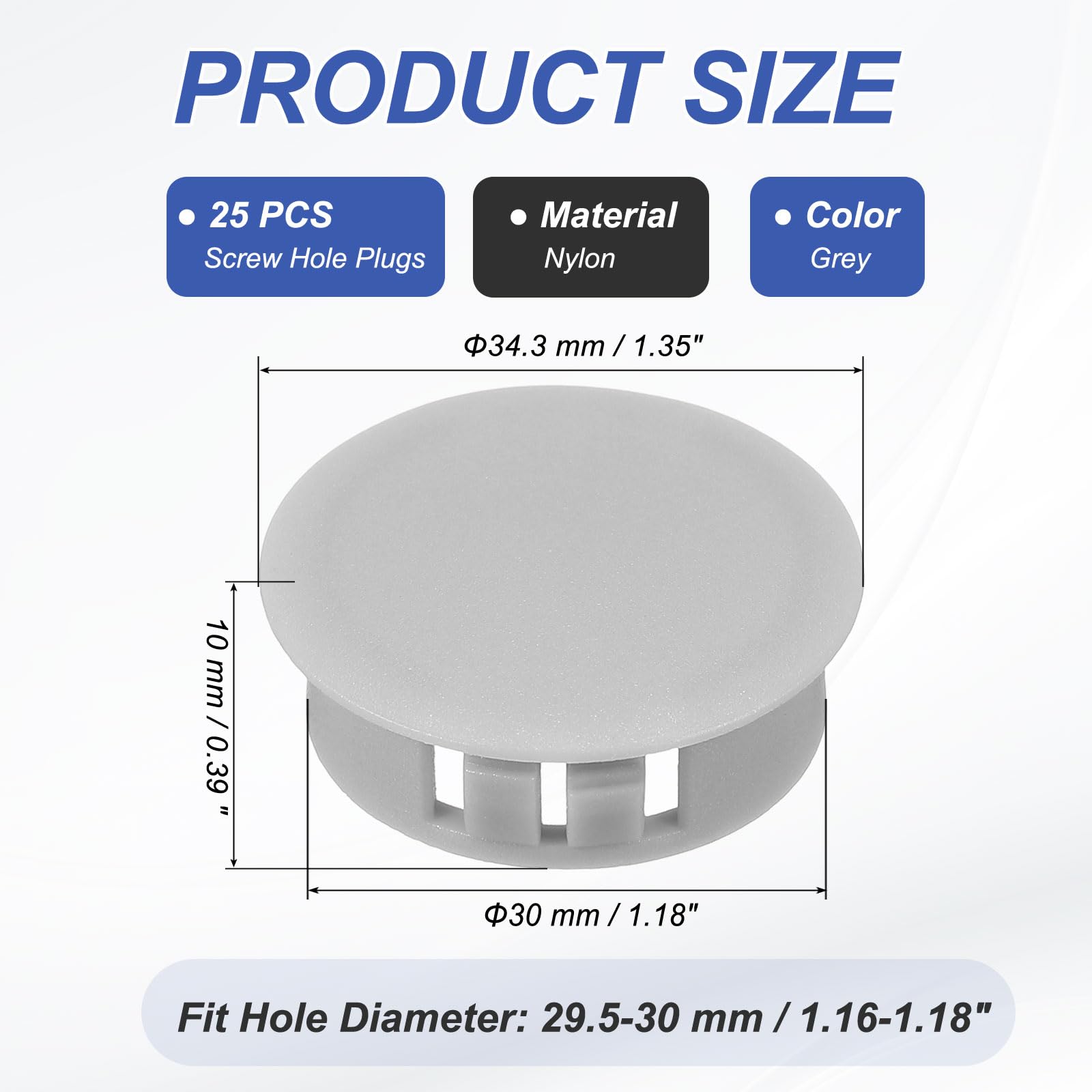 PATIKIL 30mm/1-3/16" Plastic Hole Plugs - Image 2