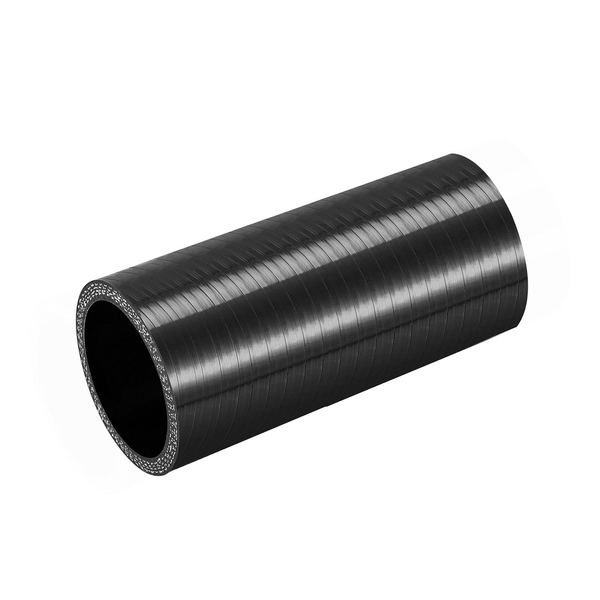 X AUTOHAUX Samochodowy prosty silikonowy sprzęgło Turbo rura 35 mm 1,38 cala śr. 76 mm czarny