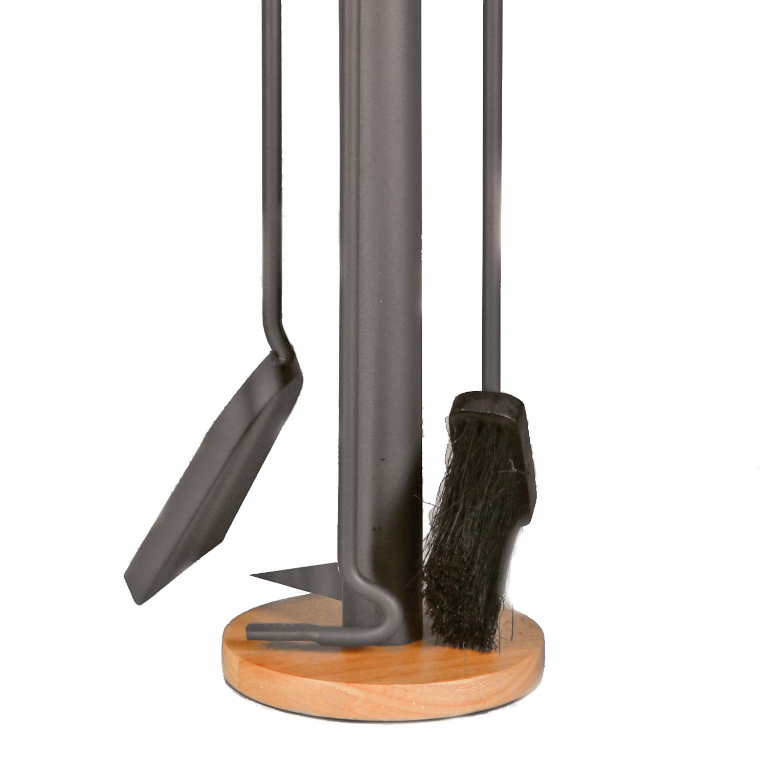 raik 21.02.717.2 Kaminbesteck, 4-teilig, anthrazit beschichtet, Holzgriffe, 64cm
