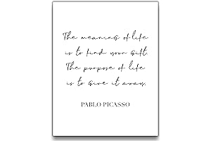 Inspirational Pablo Picasso Quote "The Meaning of Life" Wall Art - Framed...