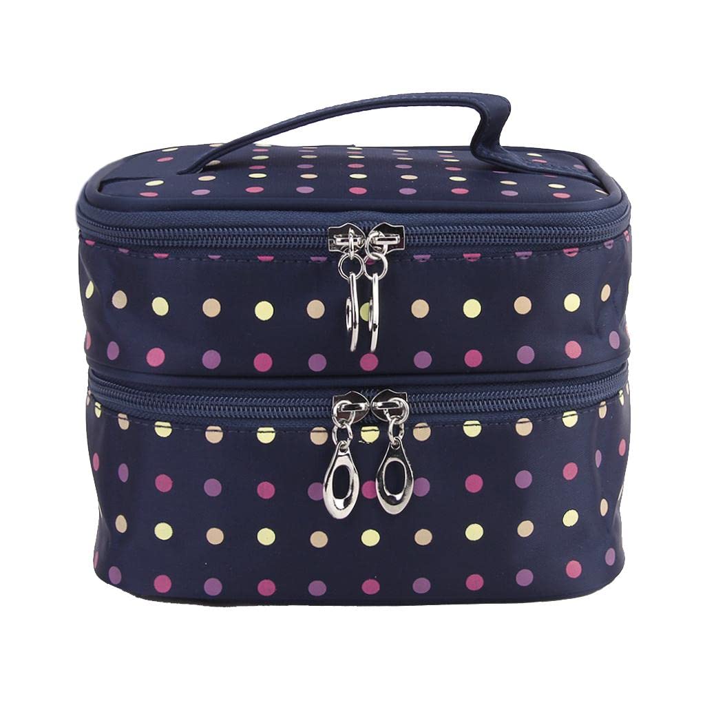 Women's Double-layer Toiletry Travel Wash Organizer Case Cosmetic Makeup Bag