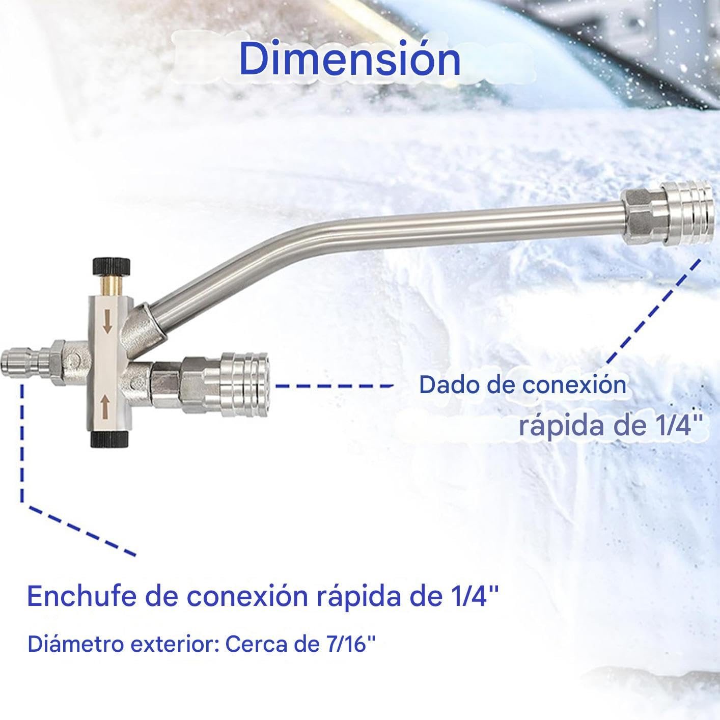 Lanza Espumadora para Hidrolimpiadora,Espumador para Hidrolimpiadoras - Dispensador de Jabón con 5 Boquillas Diseño Ergonómico 1000ml Conexión Rápida para Limpieza de Jardín Casa Patio