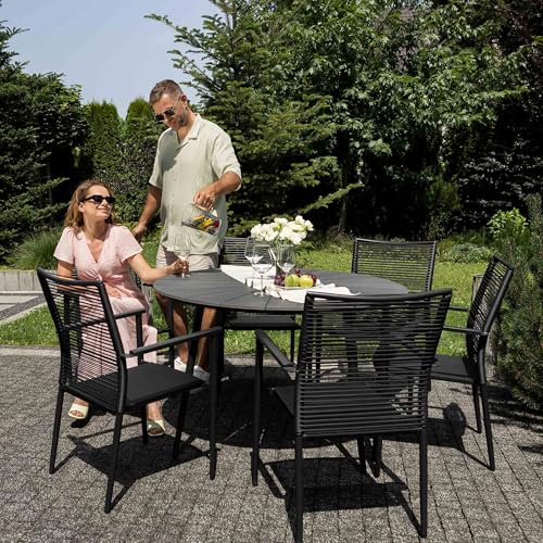 Runder Gartentisch DEGO 60 Cm – Wetterfester Balkontisch Outdoor Grün, Stabil & Platzsparend