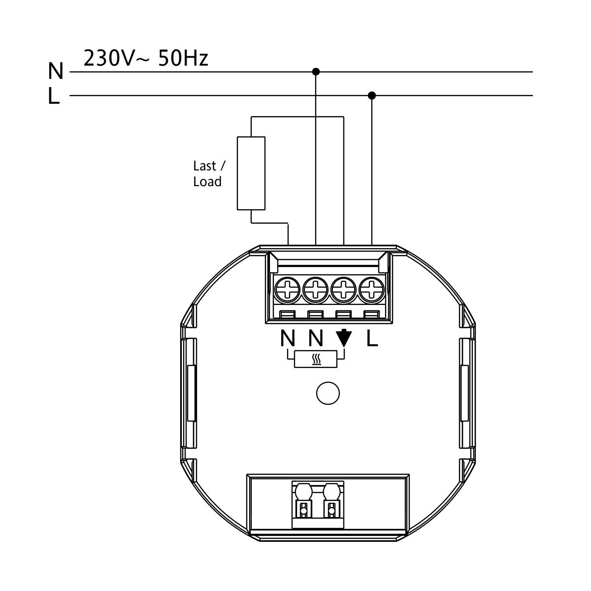 Halmburger digital Raumthermostat ERD62sg, großes Display inkl. Busch Jäger Future linear 1-Fach Rahmen 1721-184K, studioweiß Glanz für Fußbodenheizung Stellantriebe 230V stromlos geschlossen (NC)