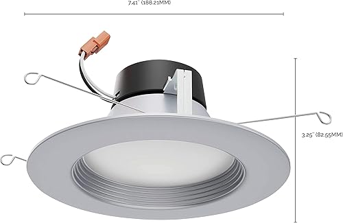 Miniatura 2 de Satco S11836/08 ColorQuick LED Downlight Retrofit, CCT seleccionable por color 2700K/3000K/3500K/4000K/5000K, 5-6 pulgadas, níquel cepillado,