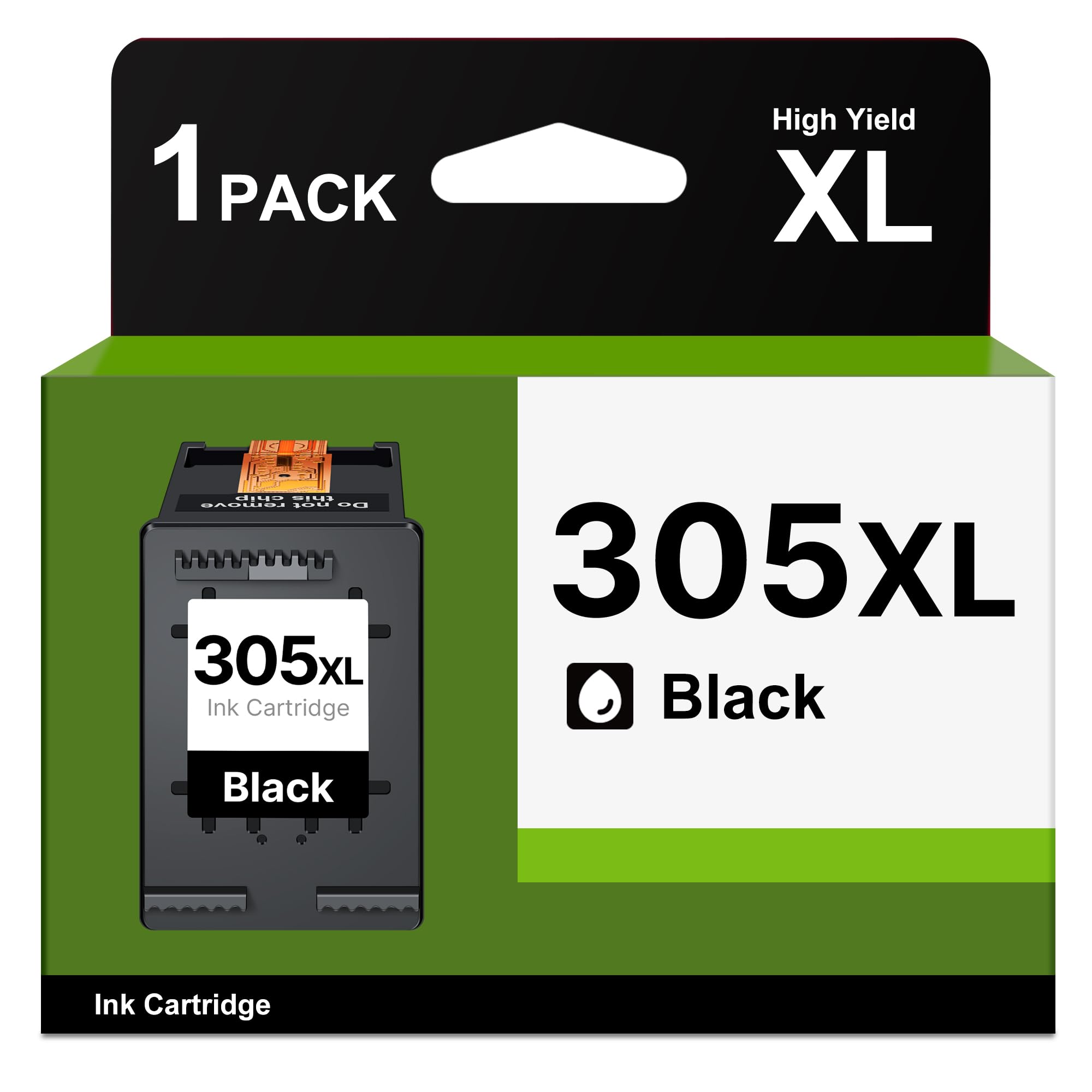 305XL Nero Cartuccia d'inchiostro Sostituzione per cartucce HP 305 Nero per HP 305 XL per Envy 6020e 6000 6030e 6032 6020 6420e DeskJet 2700 2720 2710 2720e 2723e Plus 4120 4120e 4100 (Nero, 1-Pack)