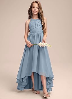 Amazon.com: A-Line Halter Asymmetrical Chiffon Junior