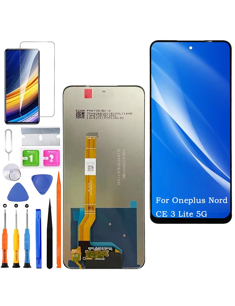 Display di ricambio per schermo LCD Oneplus Nord CE 3 Lite 5G, CPH2467 CPH2465 Display Touch Digitizer Assembly Kit parti di riparazione