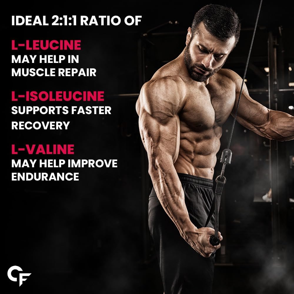 Carbamide Forte BCAA Powder 5000mg 28 Sachets|BCAA Supplement For Unisex Muscle Growth|BCAA Pre Workout & Intra Workout Supplement For Muscle Recovery|7g Serving with Ideal 2:1:1 Ratio - 210g Powder 3