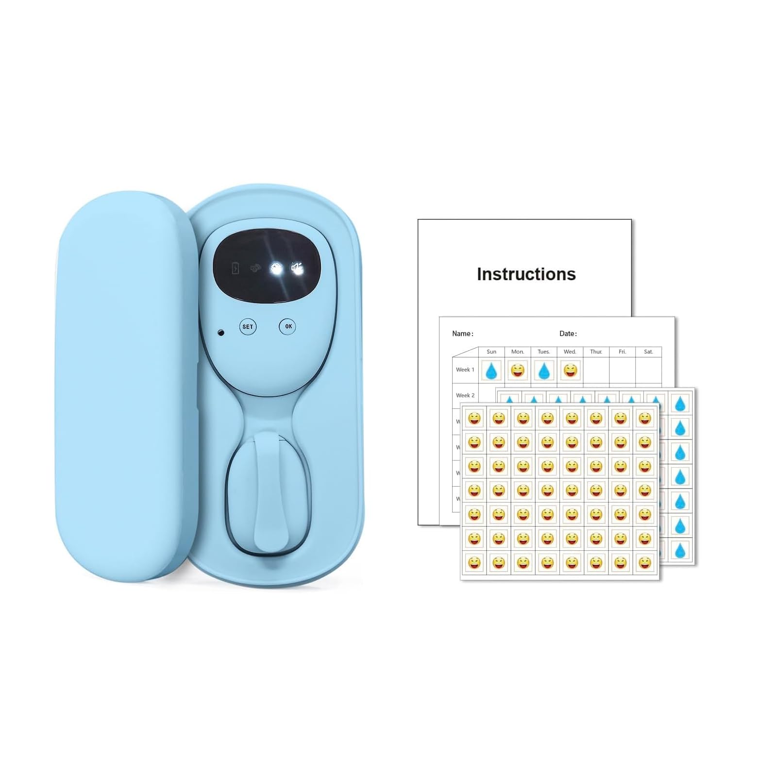 FENCY Wireless Bedwetting Alarm for Boys and Girls, USB Rechargeable, Pee Alarm, Bule โ image 1