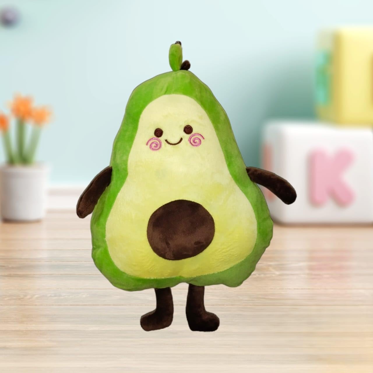 DK Enterprise®-Dked®-The Avocado Soft Toys Teddy Pillow| Avocado-Fruit Toy for Kids Girls Sleeping Cushion Home Decoration (Size: 30Cm: G+Y)