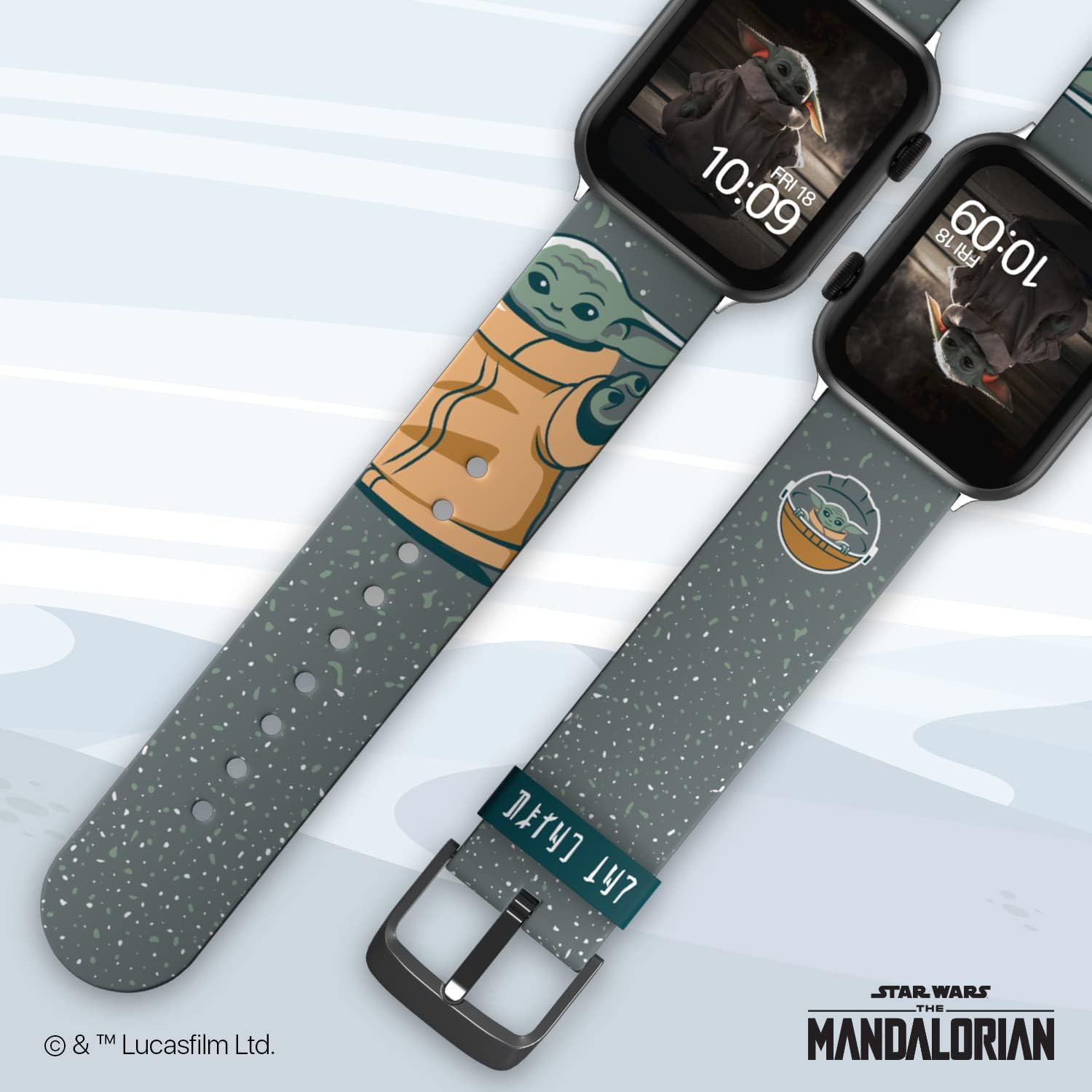 The Mandalorian – The Child Snow Edition – Cinturino in silicone con licenza ufficiale compatibile con Apple Watch The Mandalorian – The Child Snow Edition – Cinturino in silicone con licenza ufficiale compatibile con Apple Watch