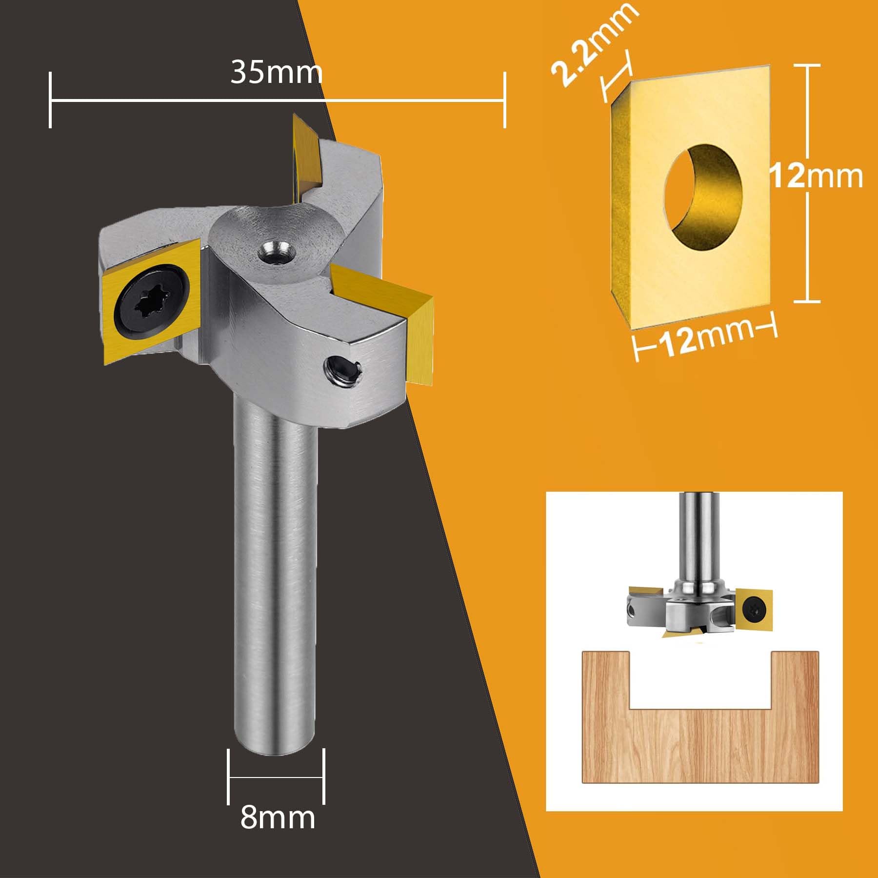 SpeTool Niklowany frez czołowy 8 mm trzpień 35 mm średnica płytki dwustronne 3 flety CNC frez czołowy do frezarki górnowrzecionowej z powłoką ATS frez spłaszczający frez do płyt obrotowych do frezów