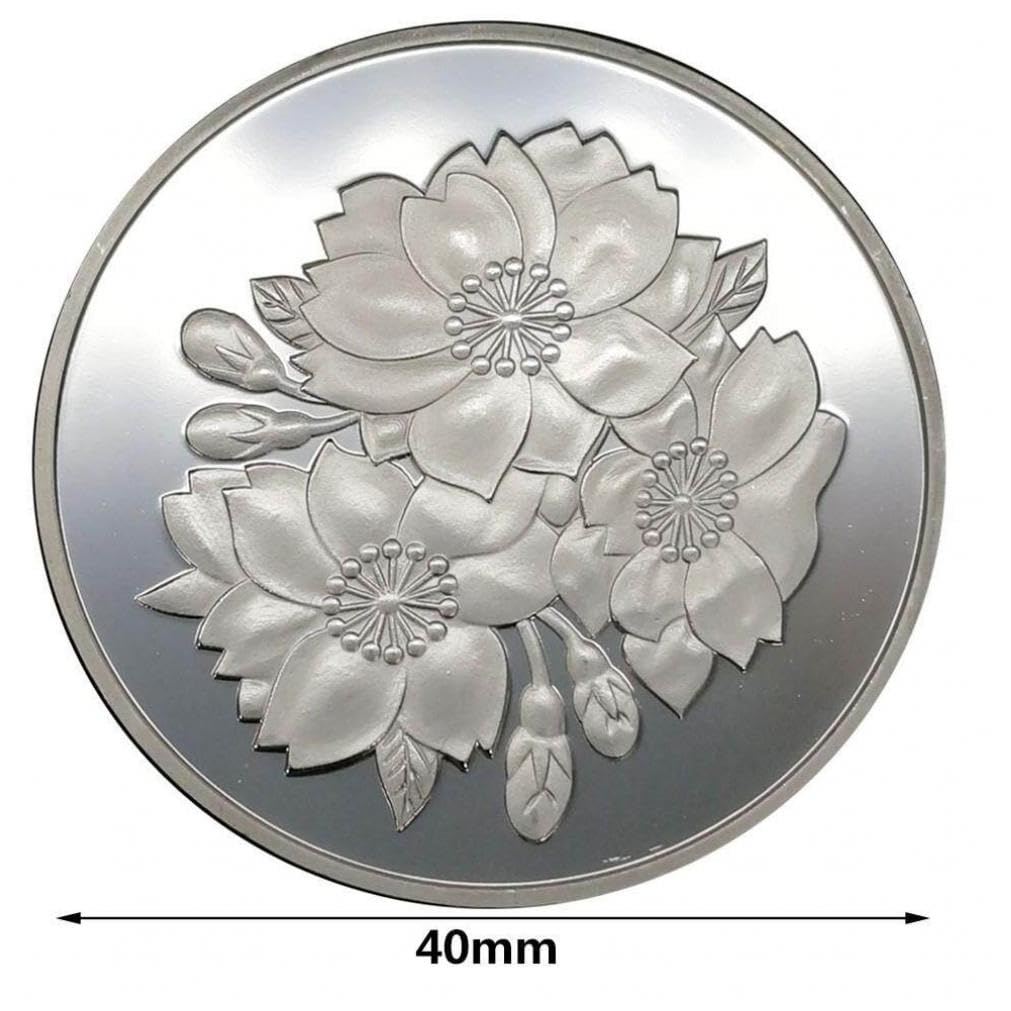 Amazon.co.jp: 紀念コイン 桜 メッキ サクラ コレクション 日本の桜 記念 日本国花 きねんコイン お土産 観光 コイン ホーム  オフィス 装飾 ギフト シルバー 40*3mm : ホビー