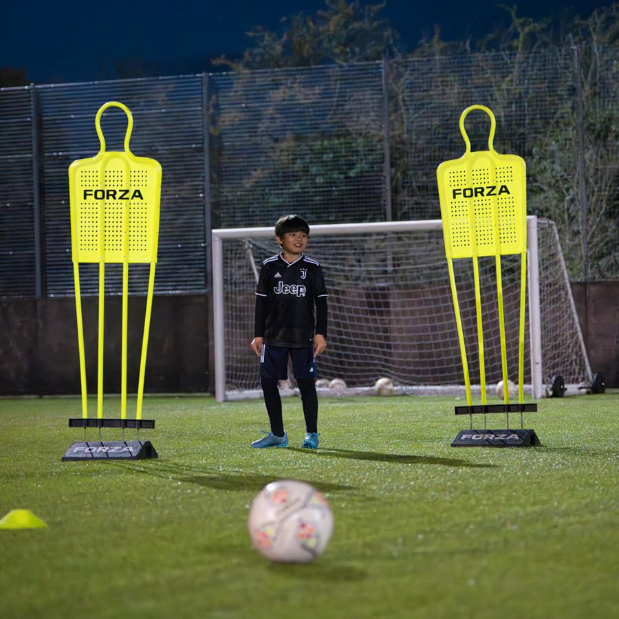FORZA Astro Fußball-Dummies (Unterlage Werden enthalten) | Freistoß Dummies für Fussball | 3 Größe erhältlich | Eignen Sich für mehrere Oberflächen (Jugendliche, Einzeln)
