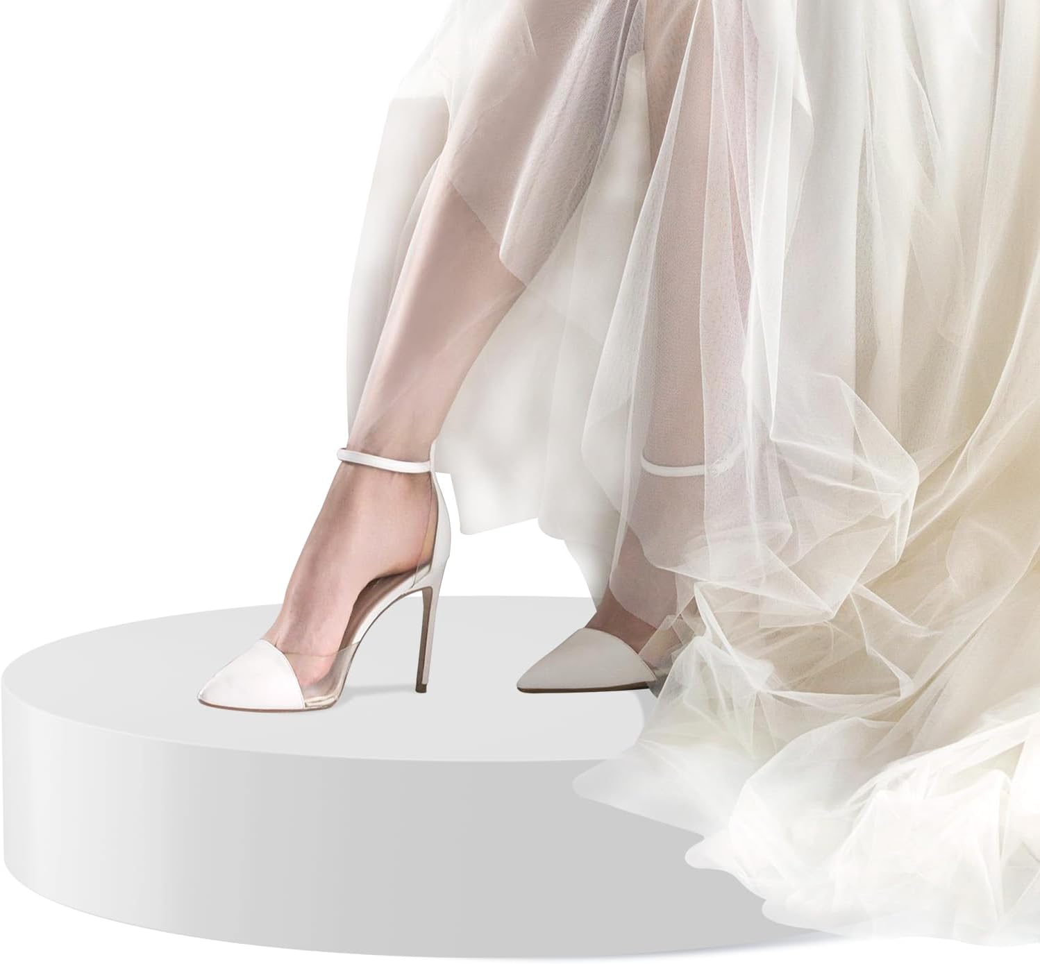 Round Mannequin Display Pedestal Stands, Premium Cylinder Stands for Party, Jewelry， Exhibitions, and Retail Displays(White 31.5"*5.9")