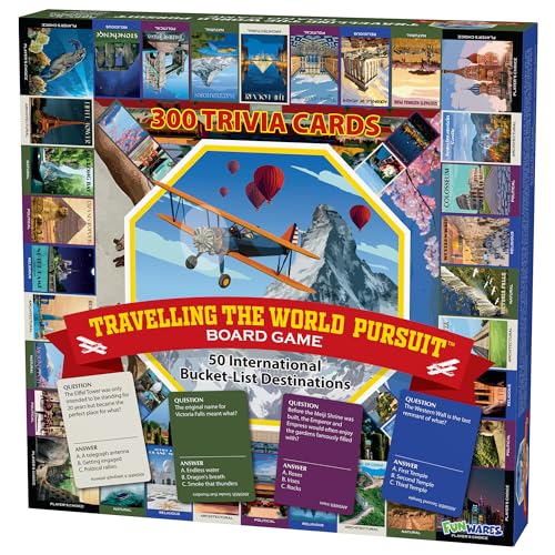 Travelling The World Pursuit - Fun Family Trivia Board Game for Kids and Adults