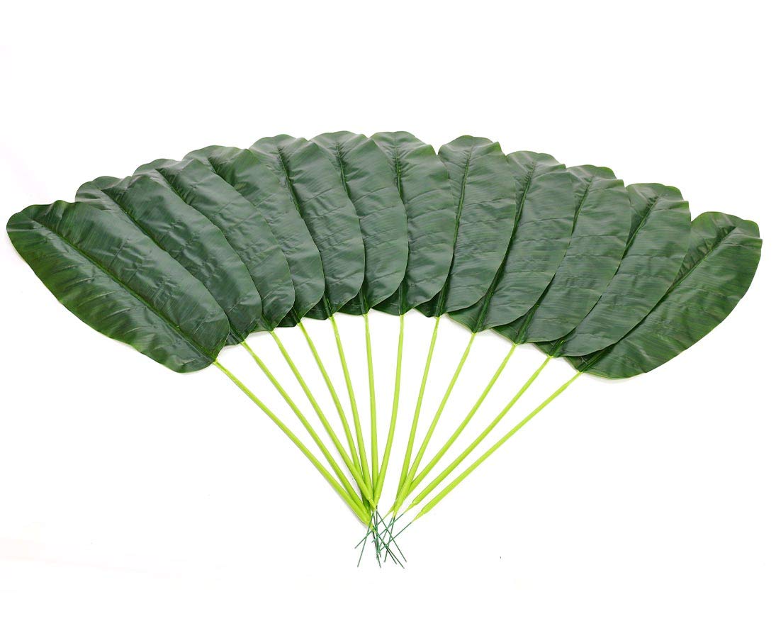 Amazon.de: kunstpflanzen-discount.com Bananenblatt Set 12 Stck mit Wedel  aus PEVA Lnge ca. 120cm - knstlicher Bananenbaum Kunstpflanze