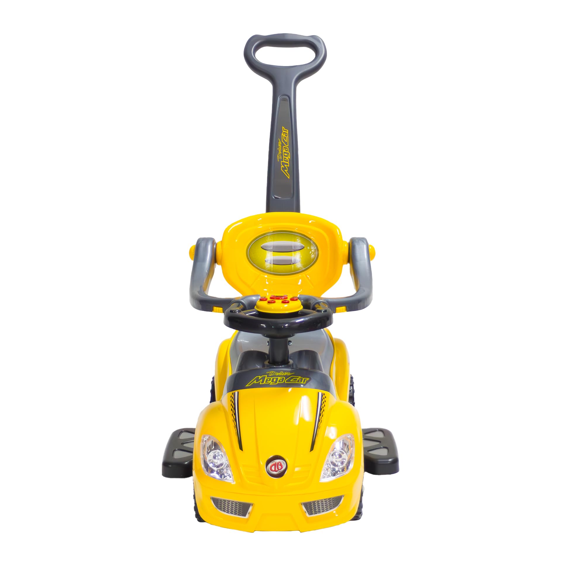 Lovely Baby LB 382H Kids Push Ride-On Car with Music, Safety Brackets, and Anti-Topple Devices, Removable Handle for the Ages 1-3 years (Yellow)