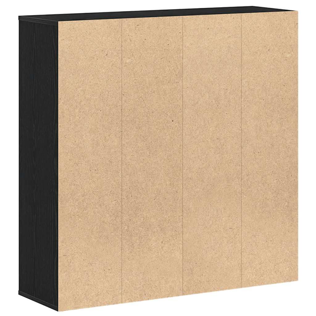 Regał na książki, do salonu, mały regał – regał na książki o wyglądzie czarnego dębu, 98 x 29 x 97,5 cm, materiał drewnopochodny do pomieszczenia gospodarczego, piwnicy, kuchni na zewnątrz