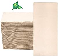 Eco-Friendly Compostable Kraft Napkins - 150 Unbleached Biodegradable 2-Ply Recycled Dinner Napkins, 15x16 Inch