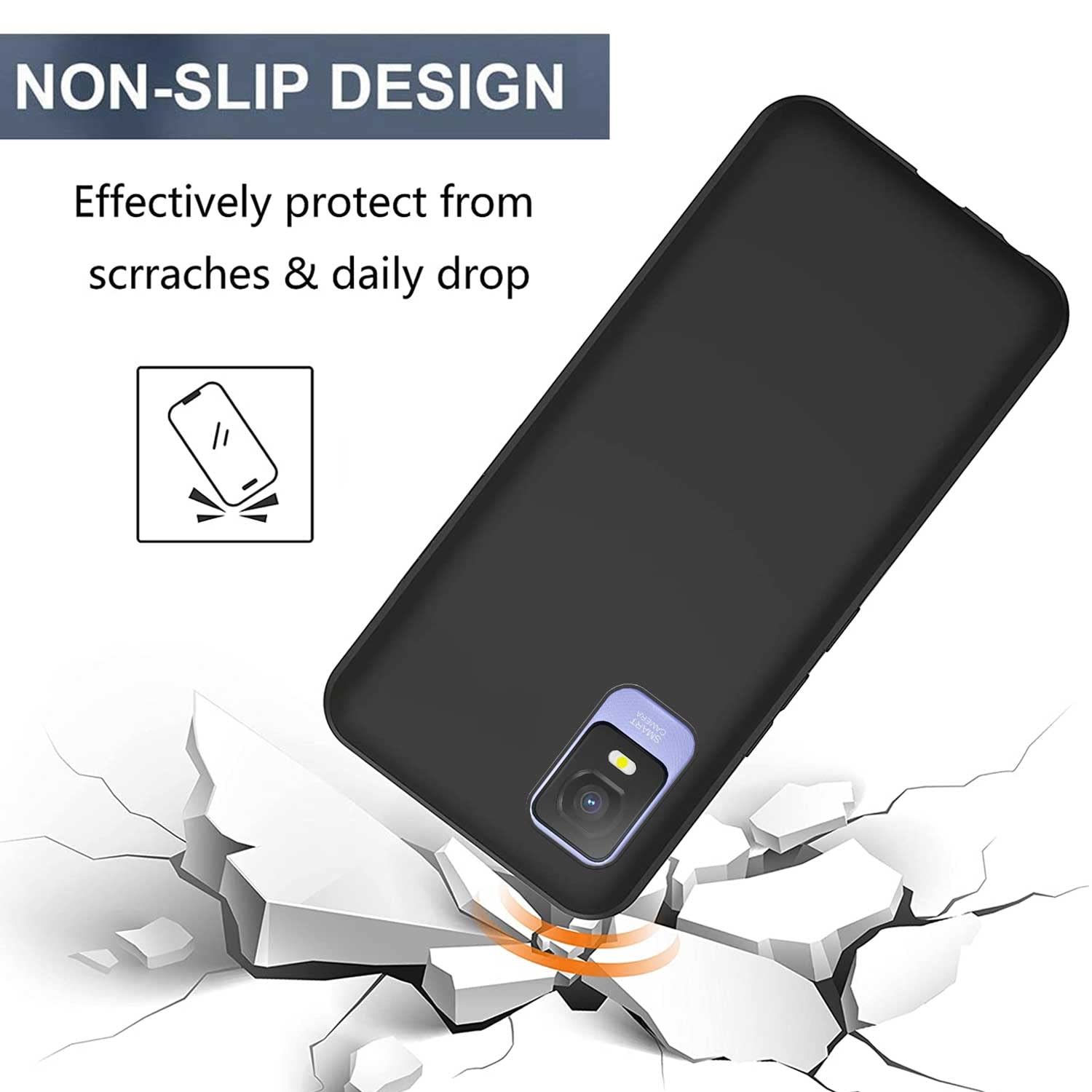 JDXHFF Cover Compatibile Con TCL 403 (6.6) E 2 Pezzi Pellicola