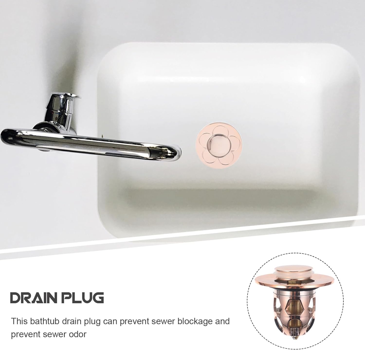 Tapón de filtro de baño, 4 piezas Presione el núcleo de resorte Tapón del fregadero del baño Lavabo Cubierta del fregadero del baño Tapón del fregadero Tapón de la bañera de drenaje del baño Tapón de
