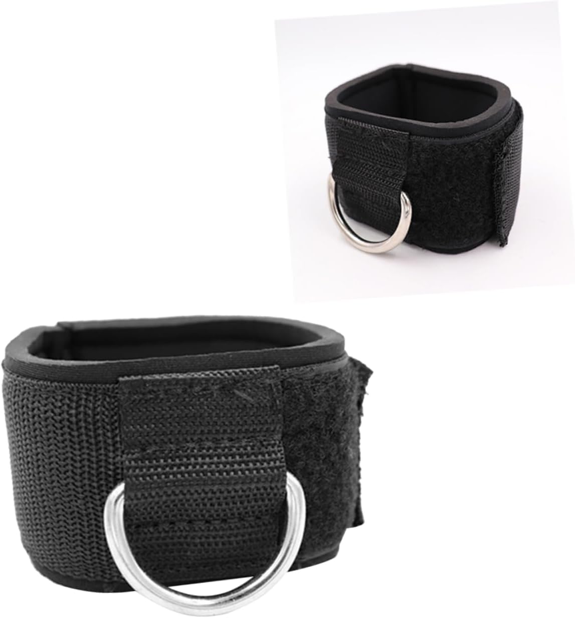 1Pair Ankle Straps for Gym Training Durable Cotton Ankle Protectors for Leg Stretching Fixed Support for Men and Women Lightweight Comfortable for Injury Prevention Black