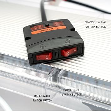 47 88 Amber White Emergency Light Bar Double Side Flashing High Intensity Emergency Warning Flash Strobe Light for Safety Construction Vehicles Tow Trucks Pickup